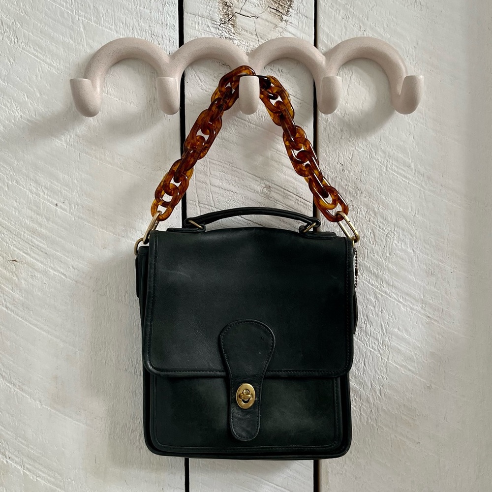 Vintage Coach Station Bag Green